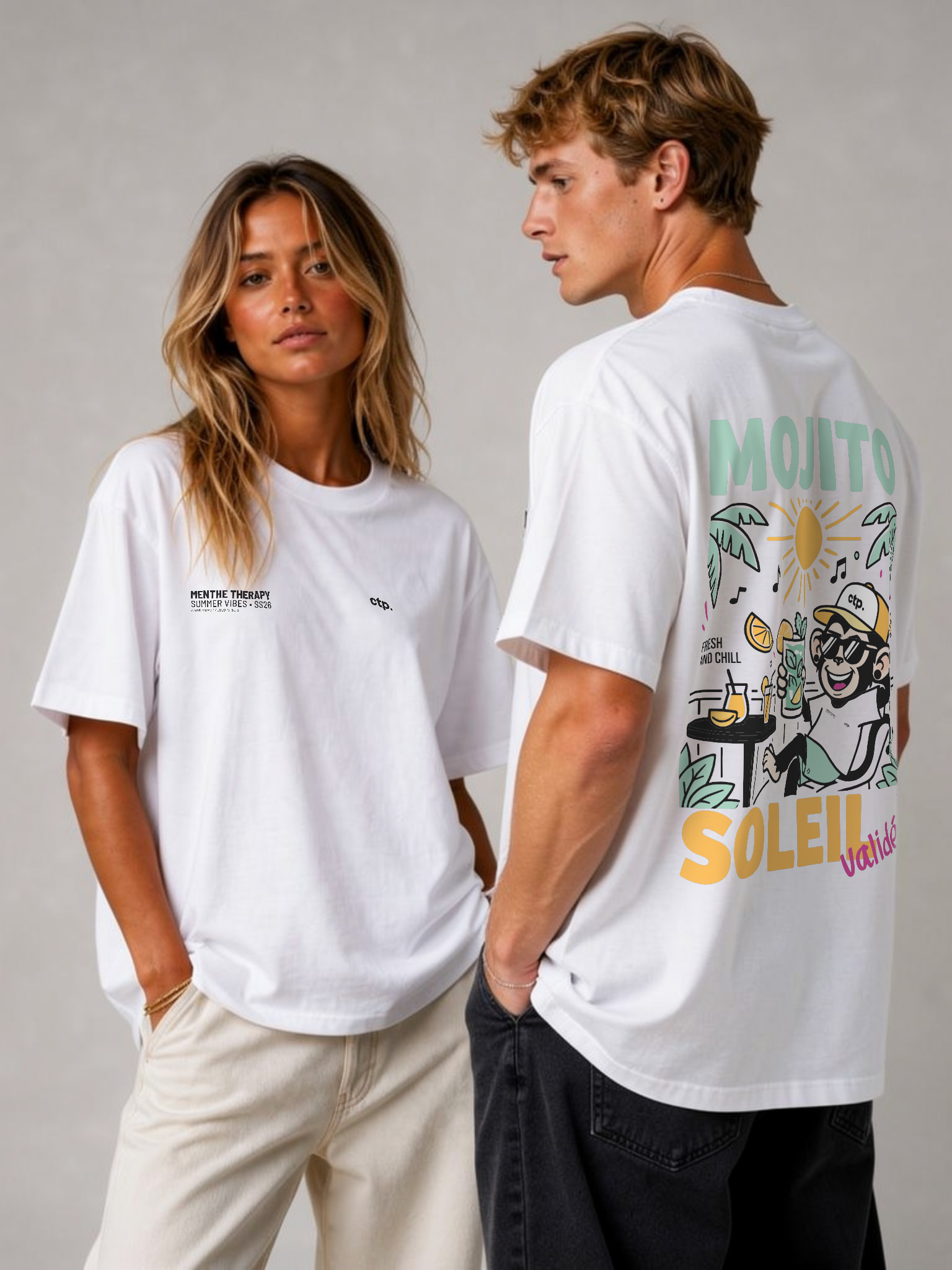 T-shirt oversize Menthe Therapy · Unisexe