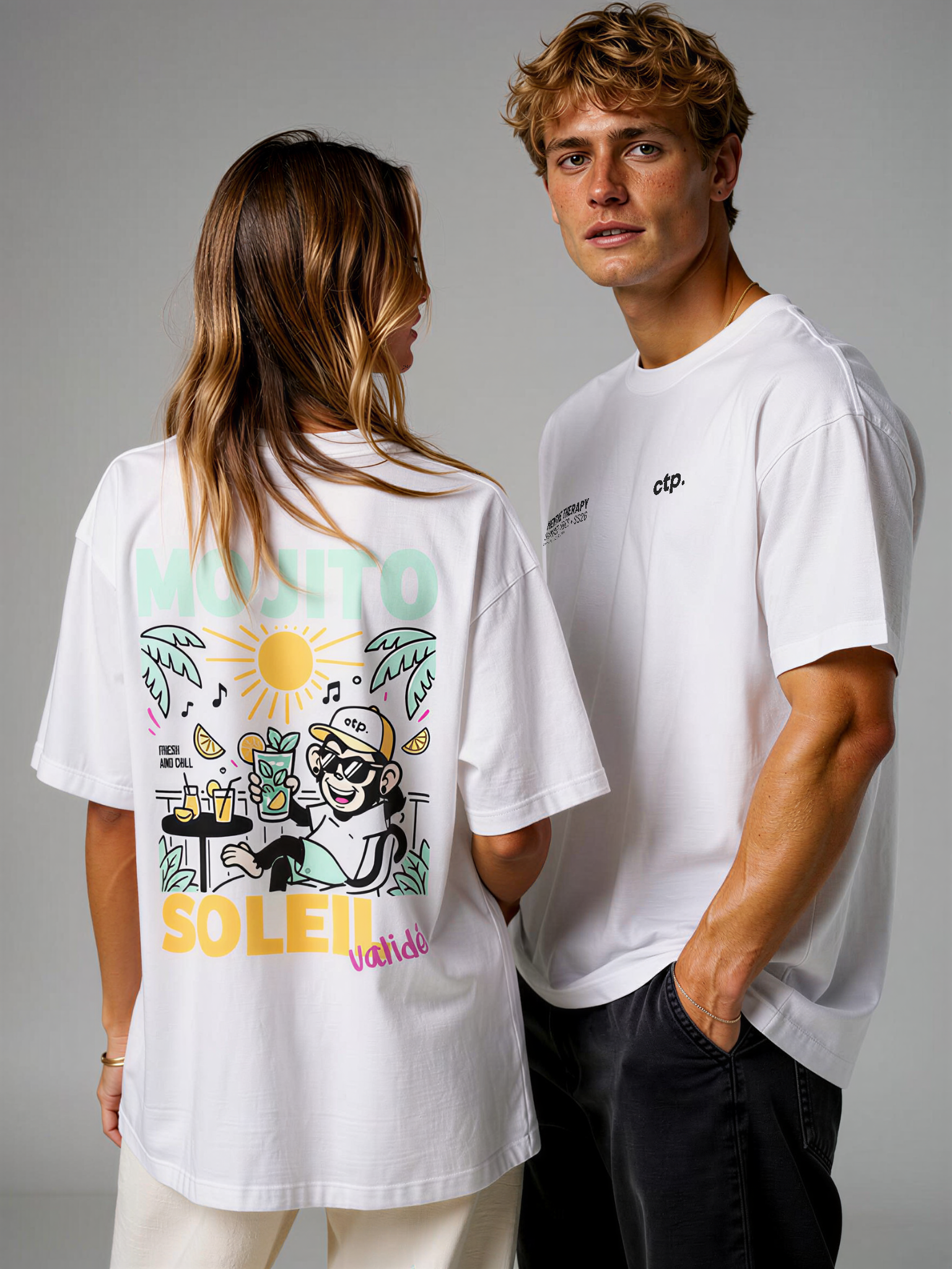 T-shirt oversize Menthe Therapy · Unisexe