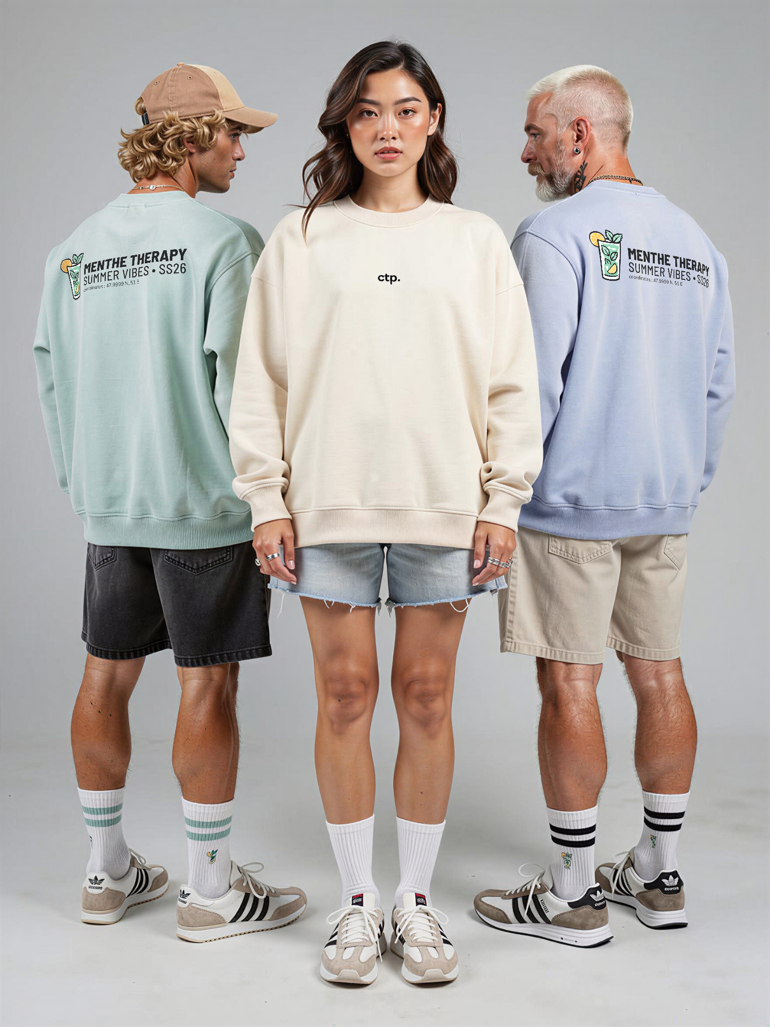 Sweat-shirt Menthe Therapy - Summer Vibes · Unisexe